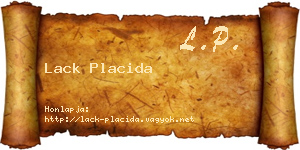 Lack Placida névjegykártya